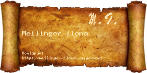 Meilinger Ilona névjegykártya